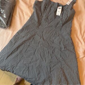 Abercrombie & Fitch Black and White Gingham Midi Dress